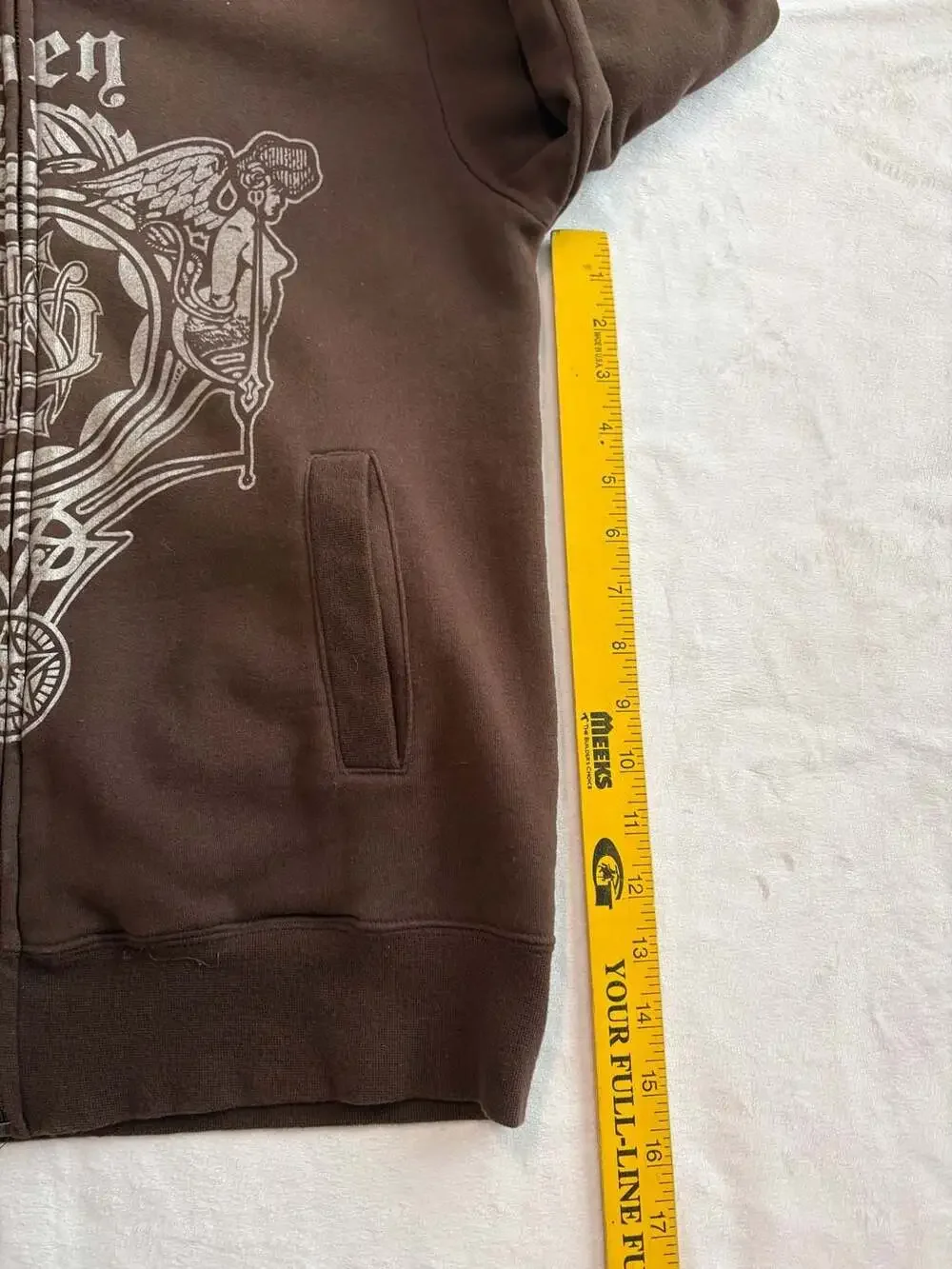 Obey Brown Graphic Zip-Up Mock Neck Jacket
